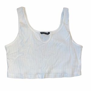 SHEIN texture ribbed crop top